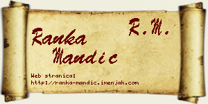 Ranka Mandić vizit kartica